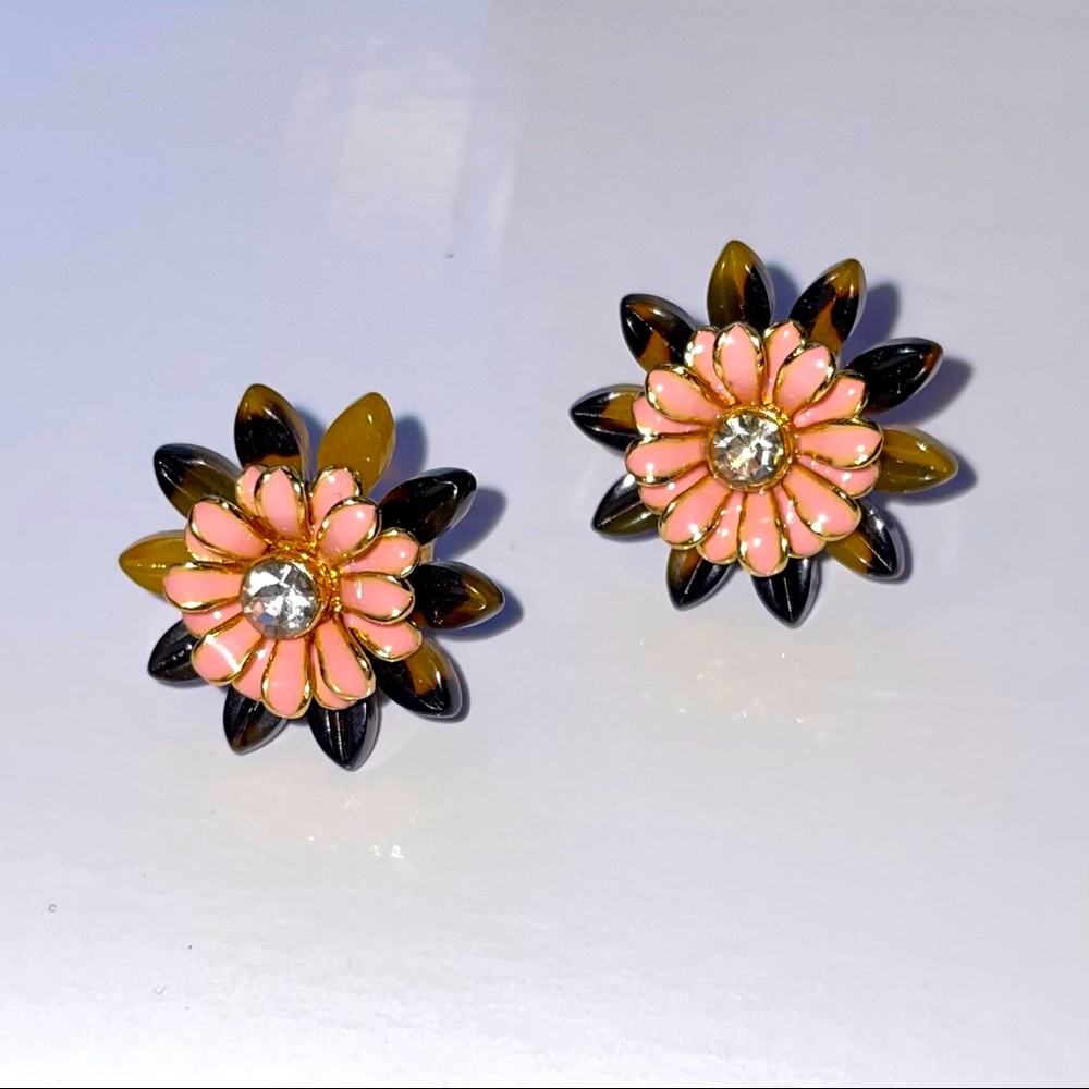 J. Crew Pink Stud Flower Earrings